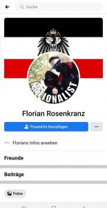 Screenshot des Facebook Profils von Florian Rosenkranz